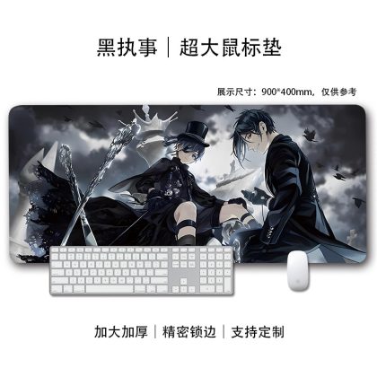 Black Butler Sebastian & Ciel Extra Large Mouse Pad - Anime Gaming & Keyboard Mat for Fans | High-Precision, Edge-Locked Desk Pad