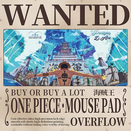 One Piece Portgas D. Ace Marineford Extra - Large Gaming Mouse Pad - Epic Battle Design for Pirates and Gamers