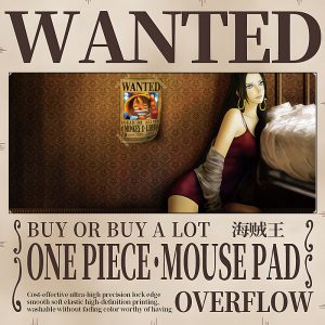 One Piece Boa Hancock & Luffy Wanted Poster Extra - Large Gaming Mouse Pad - Alluring Pirate Empress Design for Fans and Gamers
