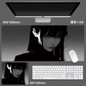 Naruto Hinata Large Gaming Mouse Pad + Keyboard Mat Combo, Anime Desk Protector, 900x400mm + 300x250mm Sizes, High-Quality Secondary World Theme Desk Accessory