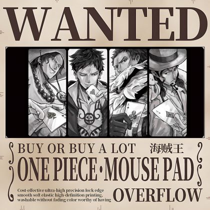 One Piece Pirate Captains Collage Extra - Large Gaming Mouse Pad - Stylish Card Game Design for Fans and Gamers