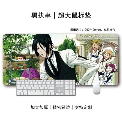 Black Butler Sebastian, Bard, Finny & Mey-Rin Garden Party Extra Large Mouse Pad - Anime Gaming & Keyboard Mat for Fans | High-Precision, Edge-Locked Desk Pad