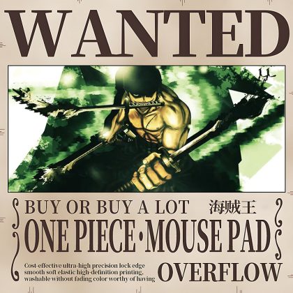 One Piece Zoro Three - Sword Style Extra - Large Gaming Mouse Pad - Legendary Swordsman Design for Fans and Gamers