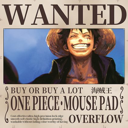 One Piece Luffy Grin Extra - Large Gaming Mouse Pad - Iconic Pirate King Smile Design for Fans and Gamers