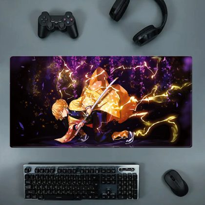 Demon Slayer Zenitsu Agatsuma Thunder Breathing Extra Large Anime Gaming Mouse Pad - Oversized Desk Mat for Computer Keyboard, Gamer & Office