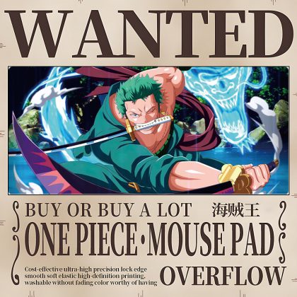One Piece Zoro Extra - Large Gaming Mouse Pad - Epic Design for Pirates and Gamers