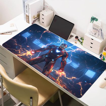 Iron Man Marvel Lightning Action Extra Large Mouse Pad - Cartoon Gaming & Desk Mat for Superhero Fans | High-Precision, Stylish Desk Pad