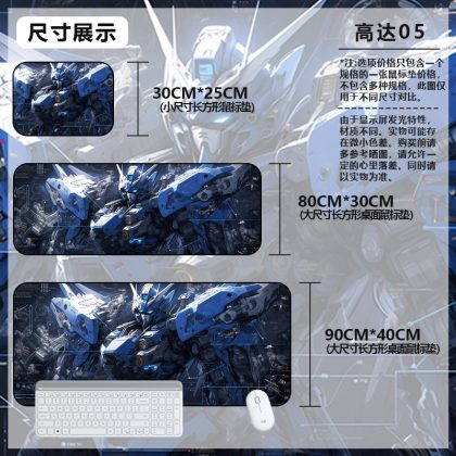 Gundam Blue Mecha Technical Extra Large Mouse Pad - Anime Gaming & Keyboard Mat for Mecha Fans | High-Precision, Thick Desk Pad