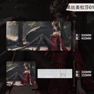 Black Silk Medusa Extra - Large Gaming Mouse Pad - Stunning Fantasy Girl Design for Gamers and Art Enthusiasts