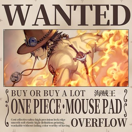 One Piece Portgas D. Ace Fiery Back Extra - Large Gaming Mouse Pad - Legendary Pirate Brother Design for Fans and Gamers