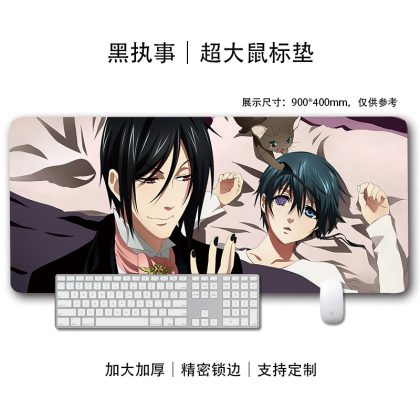Black Butler Ciel Phantomhive & Sebastian Michaelis Cozy Scene Extra Large Mouse Pad - Anime Gaming & Keyboard Mat for Fans | High-Precision, Edge-Locked Desk Pad