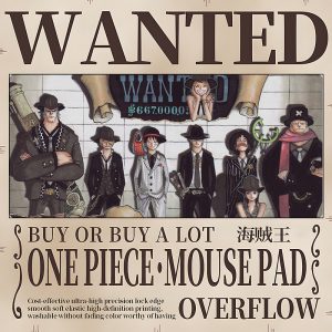 One Piece Straw Hat Crew Mafia Style Extra - Large Gaming Mouse Pad - Stylish Gangster Pirate Design for Fans and Gamers