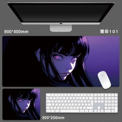 Naruto Hinata Anime Gaming Mouse Pad Extra Large | Premium Desk Mat with Keyboard Cover, Vibrant Purple Aesthetic Anime Desk Pad for PC Gamers & Cosplayers