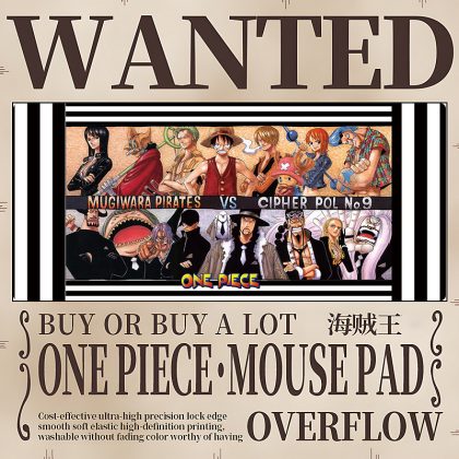 One Piece Straw Hat Pirates vs CP9 Extra - Large Gaming Mouse Pad - Epic Battle Arc Design for Fans and Gamers