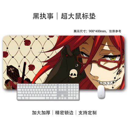 Black Butler Grell Sutcliff Extra Large Mouse Pad - Anime Gaming & Keyboard Mat for Otaku | High-Precision, Edge-Locked Desk Pad