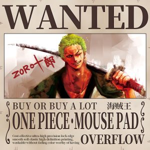 One Piece Zoro Juro Extra - Large Gaming Mouse Pad - Samurai Swordsman Design for Fans and Gamers