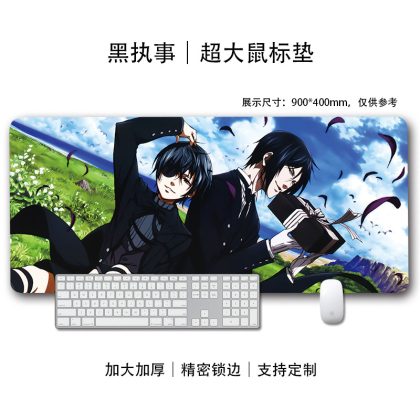 Black Butler Ciel Phantomhive & Sebastian Michaelis Scenic Extra Large Mouse Pad - Anime Gaming & Keyboard Mat for Fans | High-Precision, Edge-Locked Desk Pad