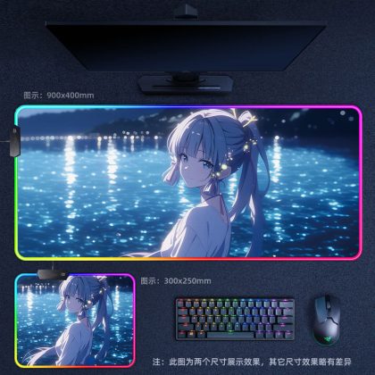 Anime Girl by the Lake RGB - Lit Extra Large Thick Gaming Mouse Pad - Great for Internet Cafes, Office & Esports Setups