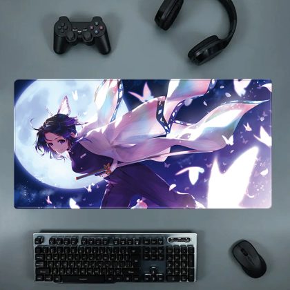 Demon Slayer Shinobu Kocho Moonlit Butterfly Extra Large Anime Gaming Mouse Pad - Oversized Desk Mat for Computer Keyboard, Gamer & Office