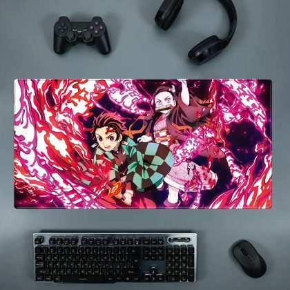 Demon Slayer Tanjiro & Nezuko Kamado Extra Large Anime Gaming Mouse Pad - Oversized Desk Mat for Computer Keyboard, Gamer & Office