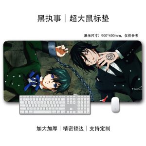 Black Butler Ciel Phantomhive & Sebastian Michaelis Contract Extra Large Mouse Pad - Anime Gaming & Keyboard Mat for Fans | High-Precision, Edge-Locked Desk Pad
