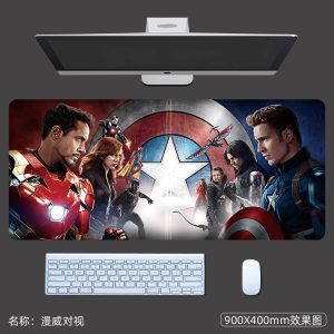 Marvel Iron Man vs Captain America Character Collage Extra - Large Gaming Mouse Pad - Ideal for Gamers and Marvel Fans