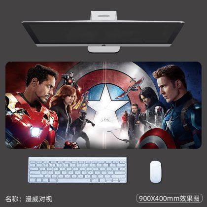 Marvel Iron Man vs Captain America Character Collage Extra - Large Gaming Mouse Pad - Ideal for Gamers and Marvel Fans