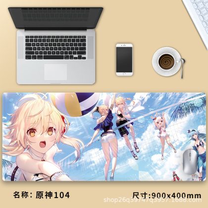 Genshin Impact Lumine & Aether Summer Volleyball Extra - Large Gaming Mouse Pad - Ideal for Gamers and Genshin Impact Fans