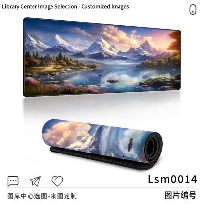 Mountain Lake with Cabin Extra Large Gaming Mouse Pad - Oversized Desk Mat for Computer Keyboard, Gamer & Office