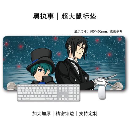 Black Butler Ciel Phantomhive & Sebastian Michaelis Starry Night Extra Large Mouse Pad - Anime Gaming & Keyboard Mat for Fans | High-Precision, Edge-Locked Desk Pad