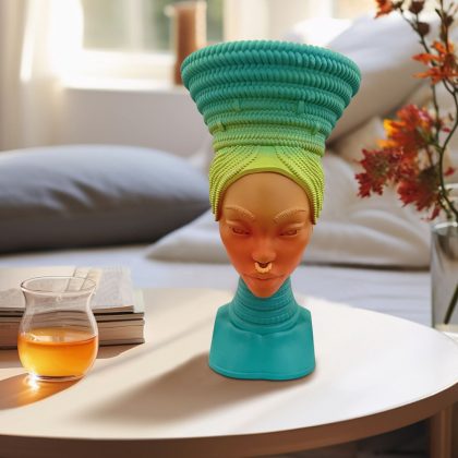 Exquisite African Queen Bust Incense Burner - Colorful Figurine Home Decor for Living Room & Entryway Tabletop