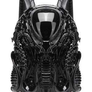 Alien vs Predator Inspired Backpack - Unique Cyberpunk Street Punk Style, Unisex Fashion Statement Bag with 3D Sculpted Design