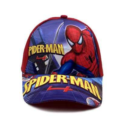 Spiderman City Action Cartoon Printed Kids Baseball Cap - Wide Brim Summer Sun Hat for Young Superhero Fans