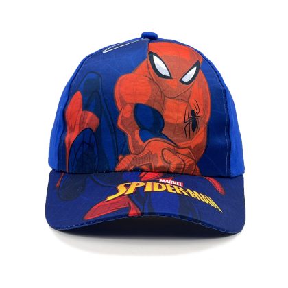 Marvel Spiderman Cartoon Printed Kids Baseball Cap - Wide Brim Summer Sun Hat for Young Fans