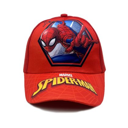 Marvel Spiderman Action-Print Kids Baseball Cap - Wide Brim Summer Sun Hat for Young Superhero Admirers