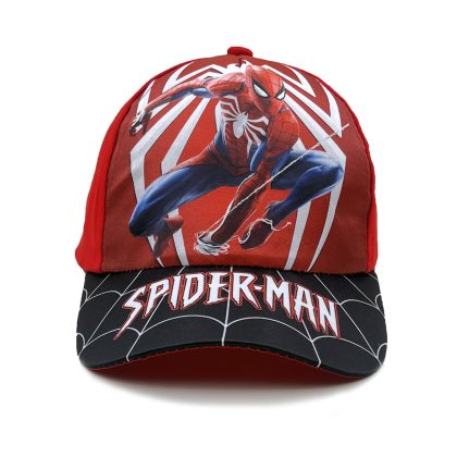 Spiderman Web-Action Cartoon Printed Kids Baseball Cap - Wide Brim Summer Sun Hat for Young Superhero Fans