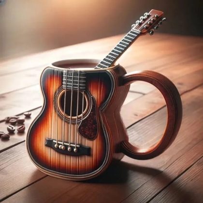 Acoustic Guitar Shaped Coffee Mug – Creative Resin Musician Mug | Unique Instrument-Themed Tea/Coffee Cup for Music Lovers
