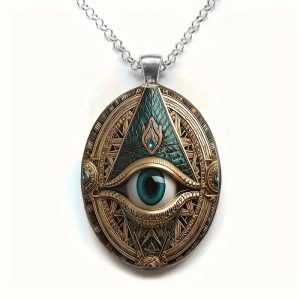 Mandala Yoga Time Gem Necklace – Turquoise Bohemian Glass Pendant Necklace | Stylish Western Fashion Jewelry for Women
