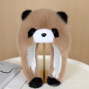Cozy Winter Red Panda Faux Fur Hat - Thickened Cartoon Earmuff Cap for Cold Weather | Fluffy Windproof Warm Winter Headwear