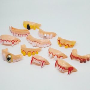 10-Pack Halloween Crazy Fake Teeth Set - Vampire Fangs & Wacky Dentures | Silly Gag Toy Plastic Teeth for Pranks & Costumes