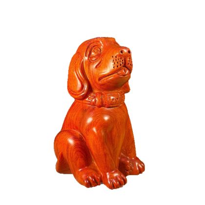 Rosewood Zodiac Dog Sculpture - Hand-Carved Dog Decor | Home Living Room & Office Ornament