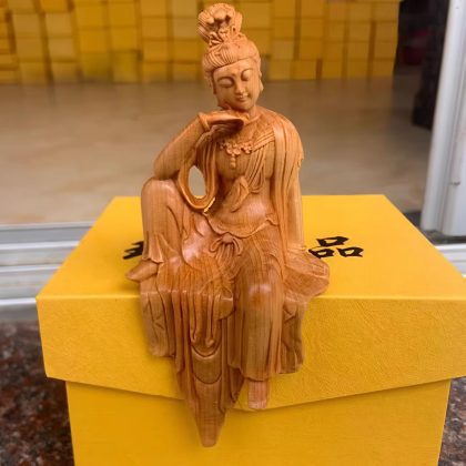 Cypress Hanging Free-Guanyin Statue - Floating Zen Guanyin Sculpture | Home Living Room Serenity Decor Gift