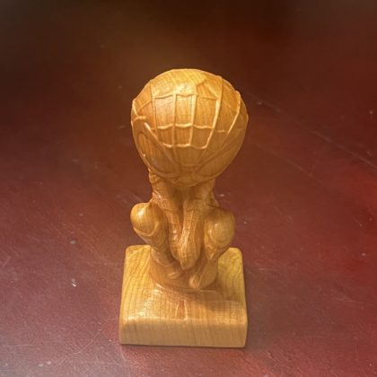 Cypress Wood Spider-Man Figurine - Hand-Carved Marvel Hero Decor | Desk & Car Ornament Gift