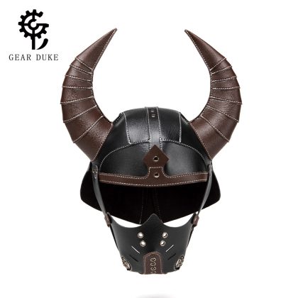 Medieval Viking Horned Helmet Mask - Gear Duke Retro Cosplay Headpiece | Festival Stage Performance Costume Accessory