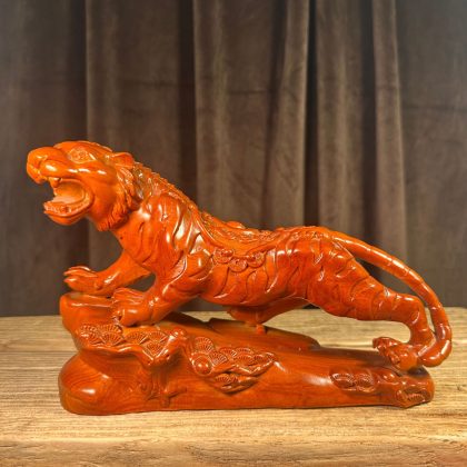 Rosewood Tiger Sculpture - Zodiac Tiger Decor | Home Living Room & Entryway New Year Ornament