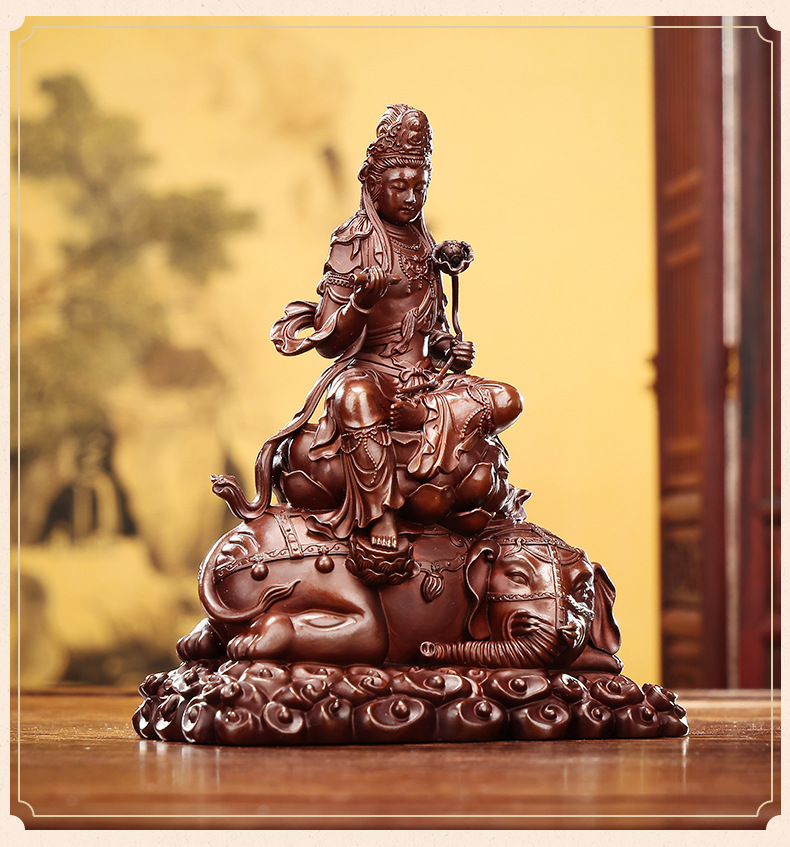 Purple Copper Samantabhadra Bodhisattva Statue (Mini) - Home & Office Desk Buddhist Decor | Sacred Buddhist Craft Figurine - Image 3
