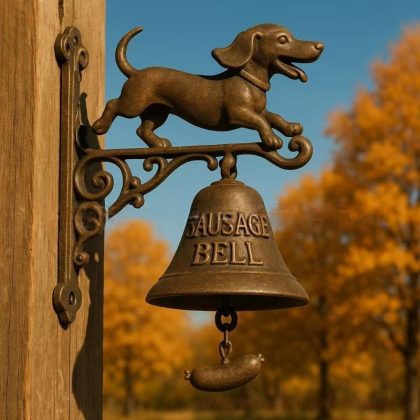 Dachshund Animal Series Doorbell - "Sausage Bell" Vintage Bronze Welcome Doorbell | Outdoor Indoor Door Wall Decor Gift for Dog Lovers